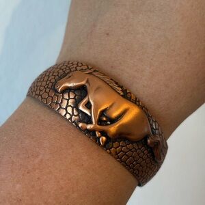 Copper Horse Mustang Cuff Bracelet Cowgirl Native American Stallion